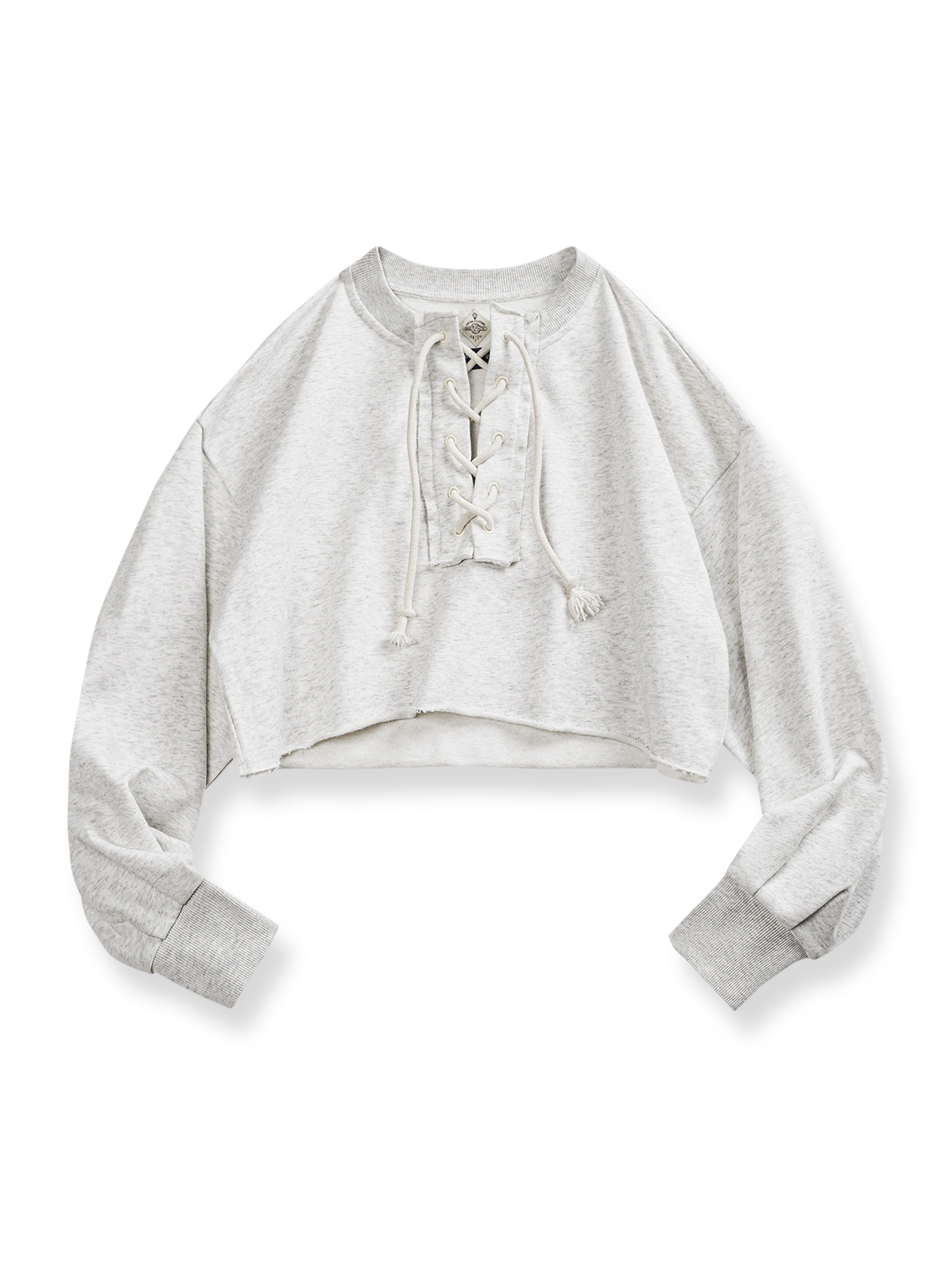 PESSOA CLUB フレンチレトロ ショート丈 ドローストリング Vネック スウェット全体像