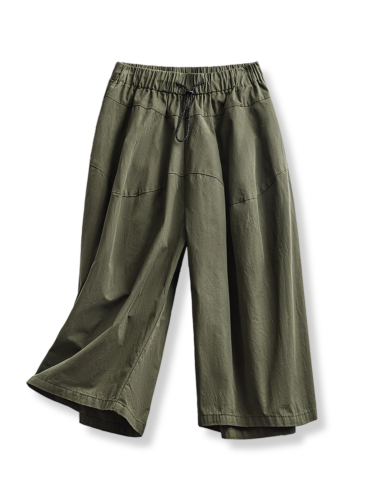 製品画像:ワークスカートパンツ七分丈ワイドパンツの正面図