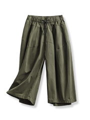 製品画像:ワークスカートパンツ七分丈ワイドパンツの正面図