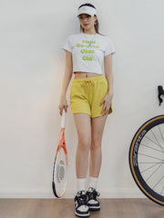 マルチランゲージプリント 半袖コットンTシャツ