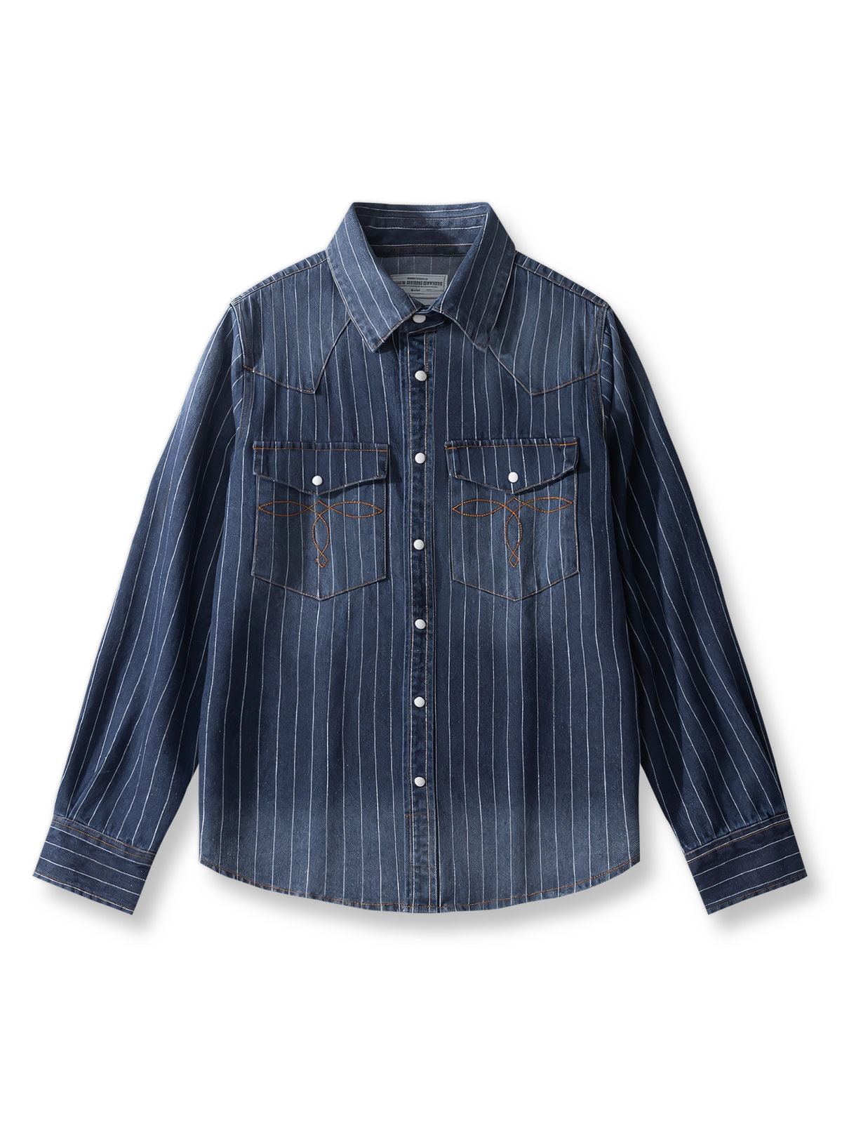 ヴィンテージストライプデニムシャツの全体画像