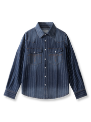 ヴィンテージストライプデニムシャツの全体画像