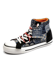 BOROパッチワークキャンバスシューズ