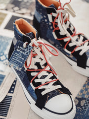 BOROパッチワークキャンバスシューズ