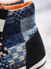 BOROパッチワークキャンバスシューズ