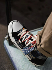 BOROパッチワークキャンバスシューズ