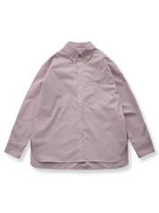 インポートピマコットン シンプル長袖シャツの正面画像