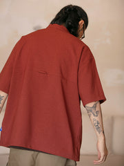 シングル ポケット 刺繍入り半袖シャツ