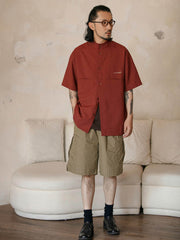 シングル ポケット 刺繍入り半袖シャツ