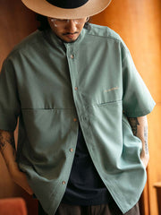 シングル ポケット 刺繍入り半袖シャツ