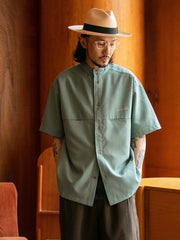 シングル ポケット 刺繍入り半袖シャツ