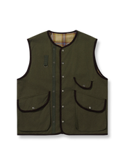 製品画像:
リバーシブル多ポケットハンティングベスト、無地とチェック柄の両面デザイン、アーチ型フラップと金属ボタン、アウトドアスタイルに最適な多機能ポケット、耐久性のある厚手コットン素材
詳細画像:
多ポケットデザイン、立体的なフロントポケット、D型フック付き胸ポケット、レトロなチェック柄裏地と高品質なパイピング仕上げで耐久性とビジュアル効果を強調