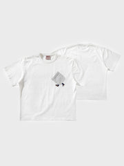 ポケットリトルピープルデザインのパッチワーク刺繍ヴィンテージ半袖Tシャツの全体像