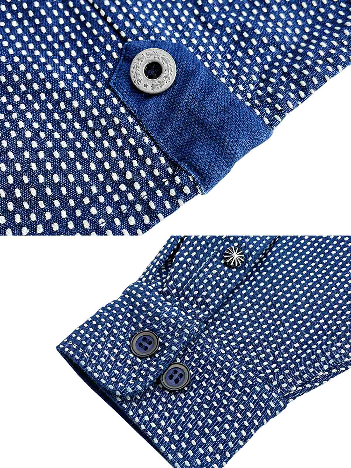 藍染刺し子ワークシャツジャケット細部展示図