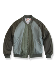 カラーブロック配色中綿ボンバージャケット