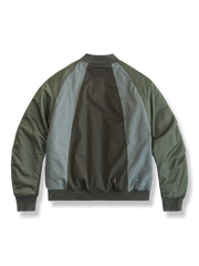 カラーブロック配色中綿ボンバージャケット