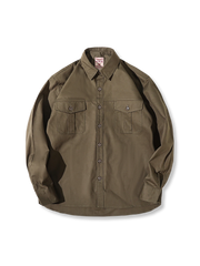 ヘビーウェイト 純綿 アコーディオン ポケットシャツ