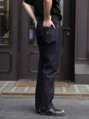 ヴィンテージ16.5オンスセルビッジデニムストレートジーンズ