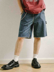 ヴィンテージ風ウォッシュデニムワークショーツ