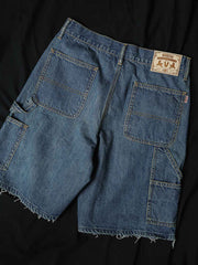 ヴィンテージ風ウォッシュデニムワークショーツ