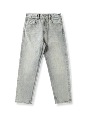 ウォッシュ加工 テーパード デニムパンツ