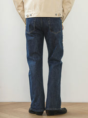 レトロ リベット付き ダイヤモンド装飾 セルビッチ フレアデニムパンツ