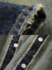 ダイヤ装飾レッドスリムフィットジーンズ