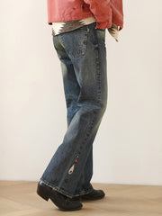 ダイヤ装飾レッドスリムフィットジーンズ