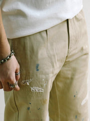 ヴィンテージダメージ刺繍ルーズChinoパンツ