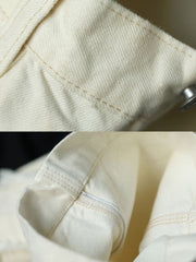 詳細画像:ジーンズの破れ刺繍と五金パーツのディテール図