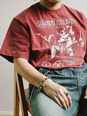 ブルース・ツェッペリンプリントヴィンテージウォッシュTシャツ