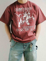 ブルース・ツェッペリンプリントヴィンテージウォッシュTシャツ