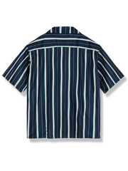 オープンカラー ストライプ柄 半袖シャツ