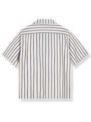 オープンカラー ストライプ柄 半袖シャツ