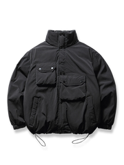 アシンメトリー ポケット 中綿ジャケット