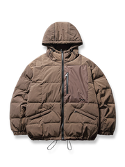 チェック フード付き ダウンジャケット