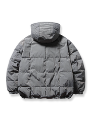 チェック フード付き ダウンジャケット