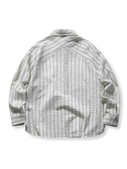 ストライプ柄 折り襟シャツ