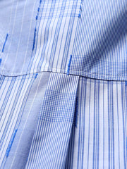 パッチワーク チェック柄長袖シャツ