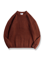 クルーネックブルーウールニット