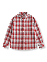 カラーブロック チェック柄シャツ