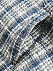 フード付き チェック柄長袖シャツ