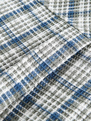 フード付き チェック柄長袖シャツ