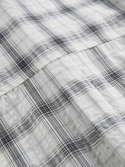 ストライプチェックパッチワーク 半袖シャツ