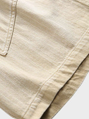 竹節柄 砂洗いショートパンツ