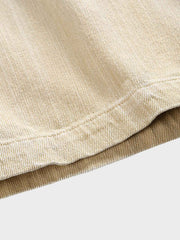 竹節柄 砂洗いショートパンツ