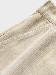 竹節柄 砂洗いショートパンツ