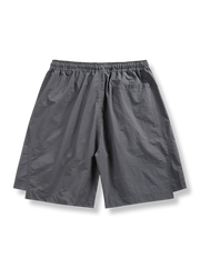 アシンメトリーパッチワーク ナイロン ショートパンツ