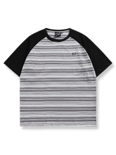 コントラスト ストライプ ラグランスリーブ Tシャツ