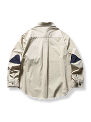 裾処理 カラーブロックポケットシャツ